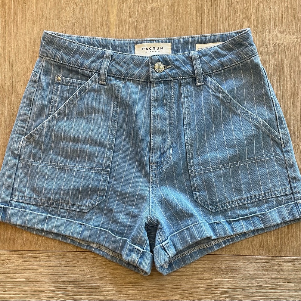 Pacsun Denim Pinstripe Mom Short.